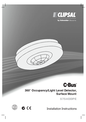Instruction sheet for 5754ODPE Occupancy/Light Level Detector