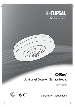 Instruction sheet for 5754PE Light Level Detector
