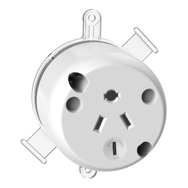 Single Switch Socket Outlet, 250/440VAC, 10A, 4 Pin