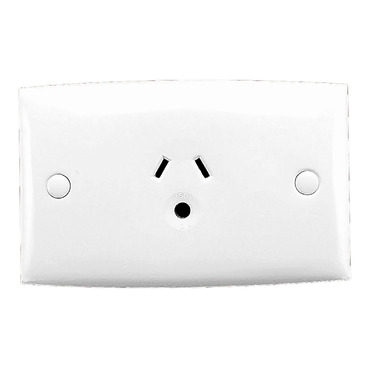 Clipsal, Automatic Single Switch Socket Outlet, 250VAC, 10A, Round Earth PIN, With Shutter