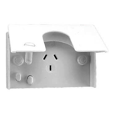 Automatic Single Socket Outlet, 250VAC, 10A, Panel Mount, Security Flap