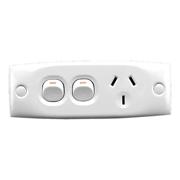 Standard Series, Single Switch Socket Outlet, 250V, 10A, Skirt Mount, Removable Extra Switch