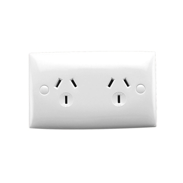 Automatic Twin Socket Outlet, 250VAC, 10A, 1 Pole