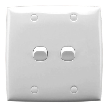 Flush Switch, 2 Gang, 250VAC, 10A, Large Format, Vertical
