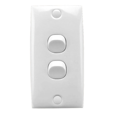 Standard Series, Flush Switch, 2 Gang, 250VAC, 10A, Intermediate Architrave