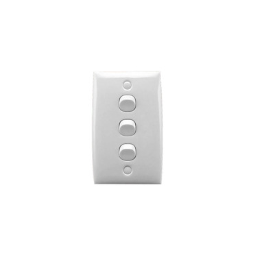 Standard Series, Flush Switch, 3 Gang, 250VAC, 10A, Standard, Vertical, PTN