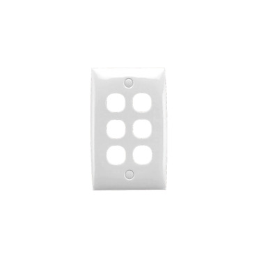 Standard Series, Flush Plate, 6 Gang, Standard