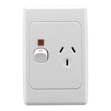 Clipsal 2000 Series Single Switch Socket Outlet 250V, 10A, Vertical