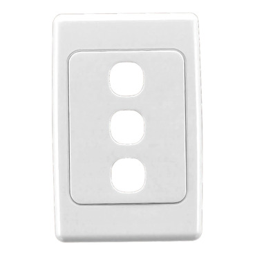 Clipsal 2000 Series Flush Surround And Grid Plate 3 Gang, Vertical/Horizontal Mount, Standard Size