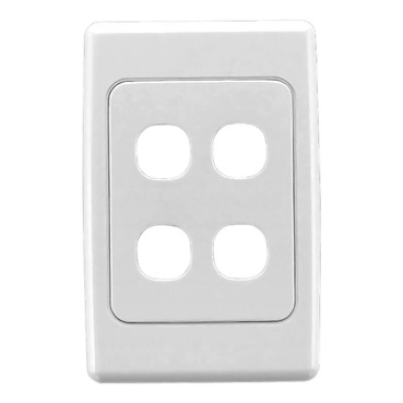 Clipsal 2000 Series Flush Surround And Grid Plate 4 Gang, Vertical/Horizontal Mount, Standard Size