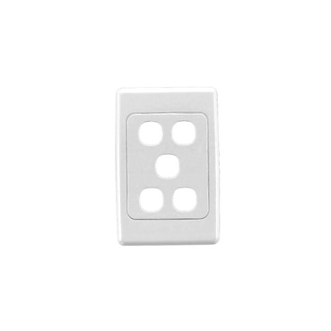 Clipsal 2000 Series Flush Surround And Grid Plate 5 Gang, Vertical/Horizontal Mount, Standard Size
