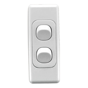 Clipsal 2000 Series Flush Switches Architrave Size, Switch 2 Gang,250V, 10A