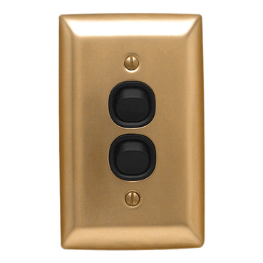 Flush Switch 2 Gang, 250VAC, 10A, Metal Plate Range, A Style, Standard, Vertical