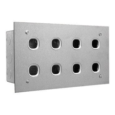 White Electric | Metal Plate Series, Switch Plate, 8 Gang