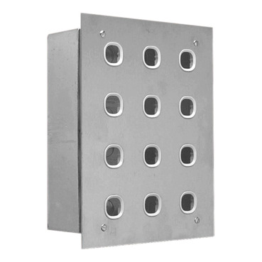 Switch Plate, 12 Gang, Stainless Steel, 4 Rows Of 3