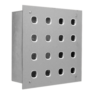 Switch Plate, 16 Gang, Stainless Steel, 4 Rows Of 4