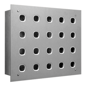 Switch Plate, 20 Gang, Stainless Steel, 4 Rows Of 5