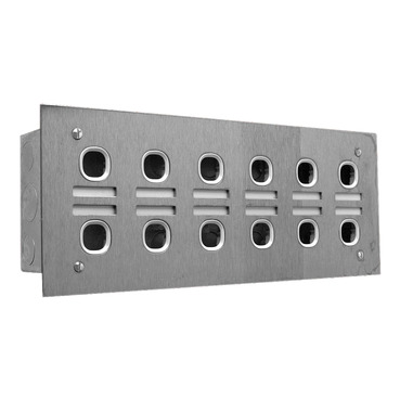 Labelled Switch Plate, 12 Gang, Stainless Steel, 2 Rows Of 6