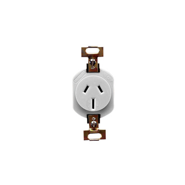 Single Switch Socket Outlet, 3 Flat PIN, 250VAC, 15A