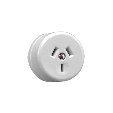 Single Socket Outlet, 250VAC, 10A, 3 PIN, Surface Mount