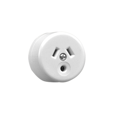 Single Socket Outlet, 250VAC, 15A, 3 PIN, Surface Mount, Round Earth Pin