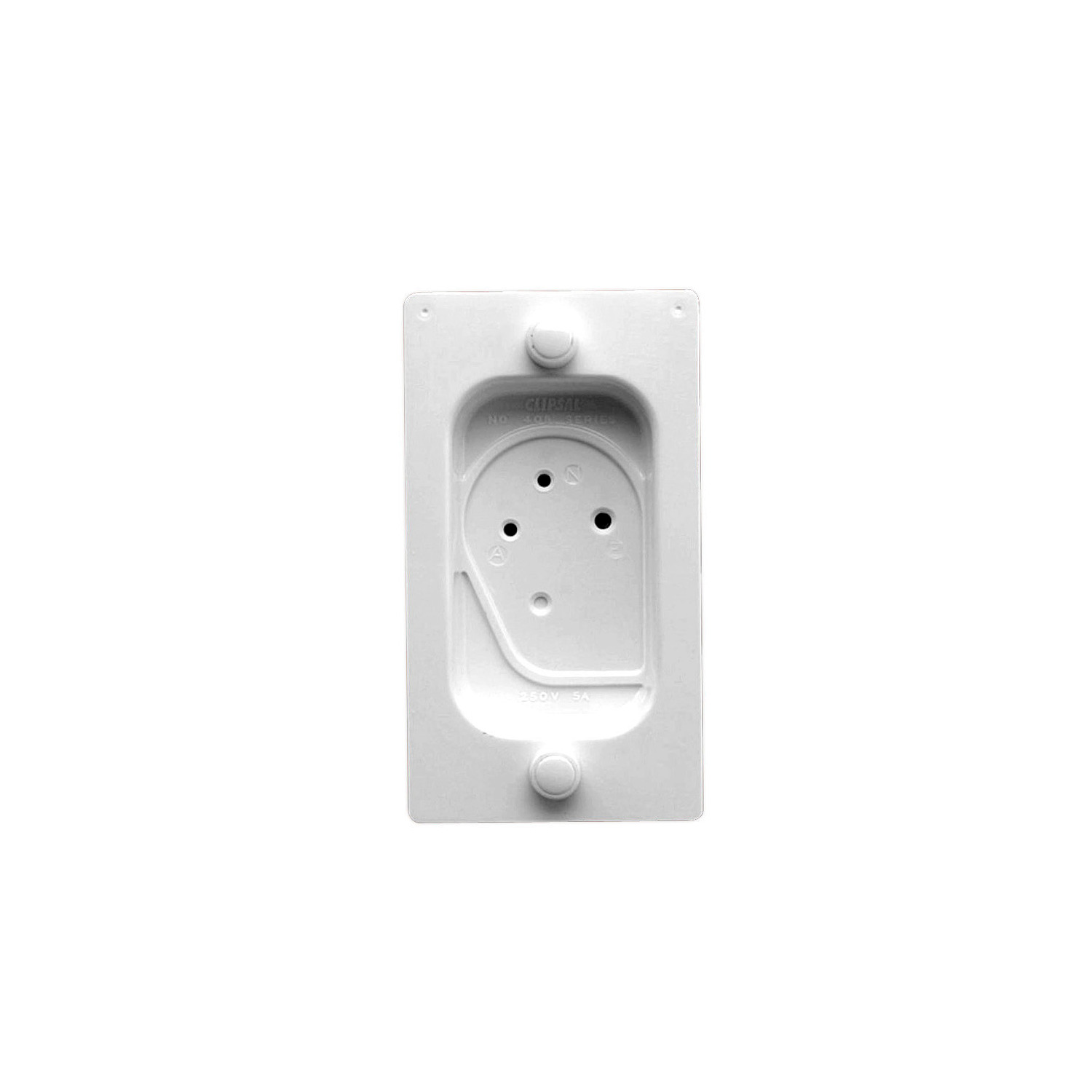 Clock Point Recessed, Unswitched Sockets, 250V, 5A, 50Hz, 3 pin