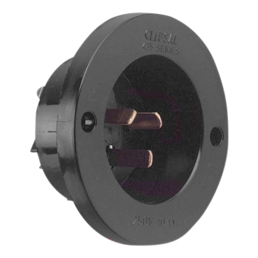 435-BK - Socket Inlet, Standard Series, Flush, 250V, 10A, Round Design ...