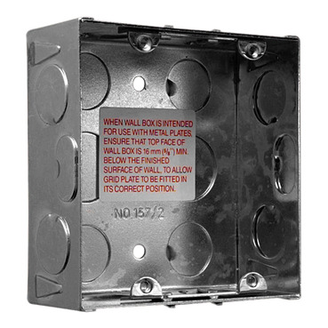 Mounting Accessories, Wall Box, Metal, 2 Gang