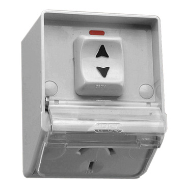 Grey Single Switch Socket Outlet 250v 10a Weather Proof Flush Mount Ip54