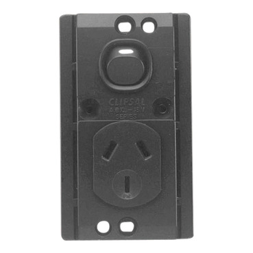 Socket Outlet, Single Switch Mechanism, 250V, 10A, A Style Deep Curved Plate