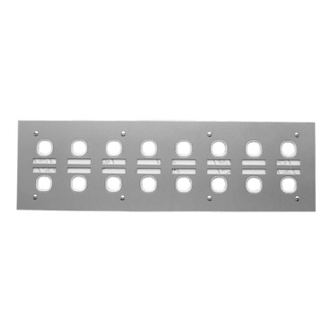 Labelled Switch Plate, 16 Gang, Stainless Steel, 2 Rows Of 8