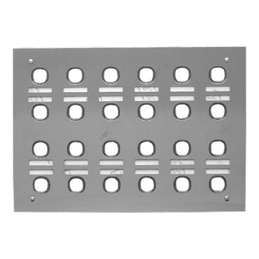 Metal Plate Series, Switch Plate, 24 Gang, 4 Rows Of 6, Less Mechanism, Labelled Version