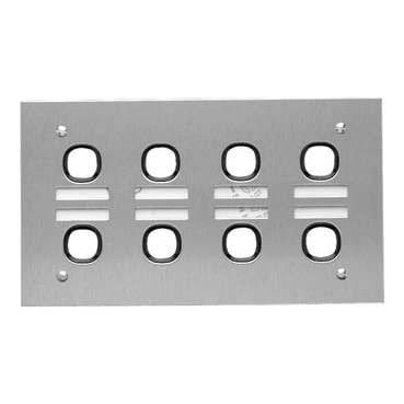 Metal Plate Series, Labelled Switch Plate, 8 Gang