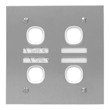 Metal Plate Series, Labelled Switch Plate, 4 Gang