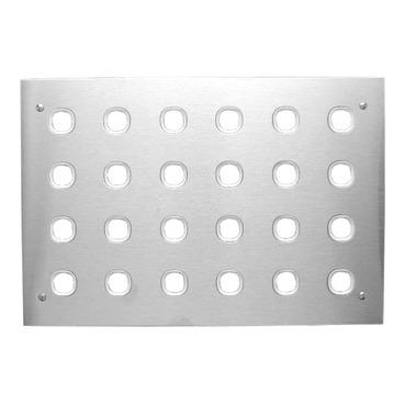 Metal Plate Series, Switch Plate, 24 Gang, 6 Rows Of 4, Less Mechanism