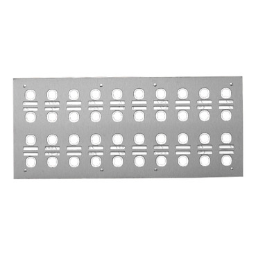 Metal Plate Series, Labelled Switch Plate, 40 Gang, Stainless Steel, 4 Rows Of 10