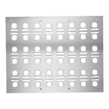 Labelled Switch Plate, 48 Gang, Stainless Steel, 6 Rows Of 8
