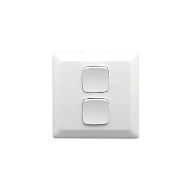 Prestige Series, Flush Switch, 2 Gang, 230/240V, 10A, Large Format, Vertical