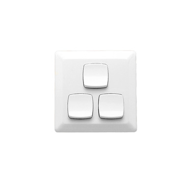 Prestige Series, Switch, Large Format Size, 116x116mm, 230/240V, 10A, 3 Gang