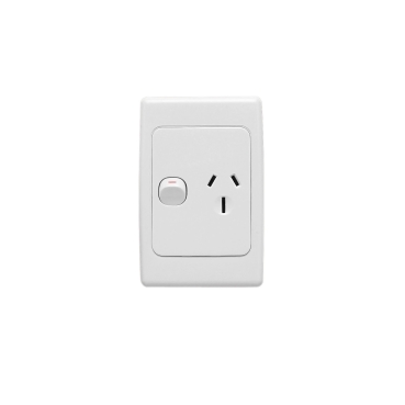 2000 Series, Single Switch Socket Outlet, 250V, 15A, Vertical