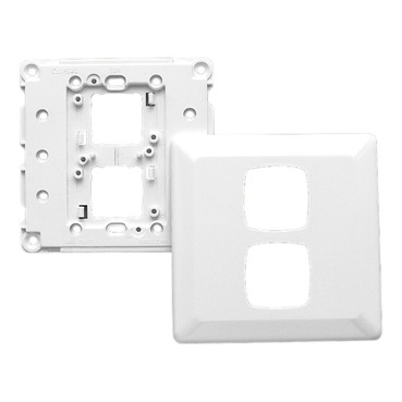 Prestige Series, Switch Grid Plate And Cover, 2 Gang, Large Format