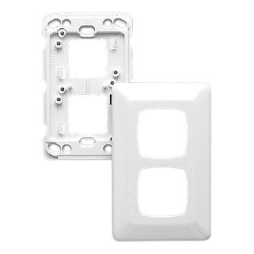 Switch Grid Plate And Cover, 2 Gang, Standard Size, With 4 X 31J Screws