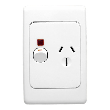 Clipsal 2000 Series Single Switch Socket Outlet 250V, 15A, Vertical