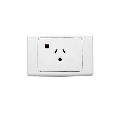 Clipsal 2000 Series Automatic Single Switch Socket Outlet 250VAC, 10A, Round Earth PIN
