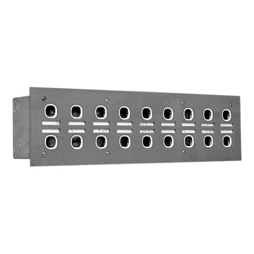 Labelled Switch Plate, 18 Gang, Stainless Steel, 2 Rows Of 9