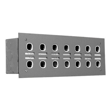 Labelled Switch Plate, 14 Gang, Stainless Steel, 2 Rows Of 7