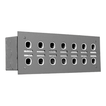 Metal Plate Series, Labelled Switch Plate, 14 Gang, Stainless Steel, 2 Rows Of 7
