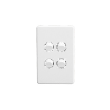 Classic C2000 Series, Flush Switch, 4 Gang, 250VAC, 10A, Standard, Vertical
