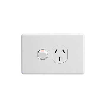Clipsal C2000 Series Single Switch Socket Outlet Classic, 250V, 10A, Safety Shutter