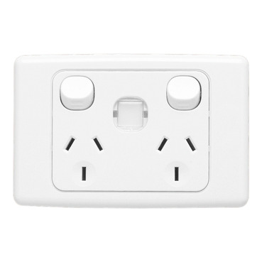 Clipsal 2000 Series Twin Switch Socket Outlet 250V, 10A, Removable Plug Identification